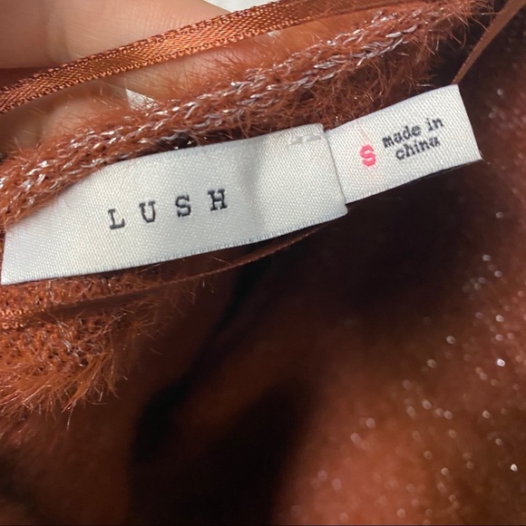 LUSH | Twist Knot Back Front/Sweater Cognac S NWT - Picture 5 of 6